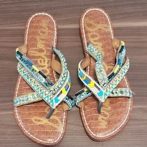 Sam Edelman Boho Beaded Sandals Sz 9